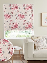 Cath Kidston Cream Brampton Bunch Raspberry Made To Measure Roman 100% Cotton Blind - Image 1 of 4