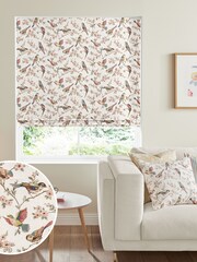 Cath Kidston Cream British Birds Pastel Made To Measure Roman 100% Cotton Blind - Image 1 of 3