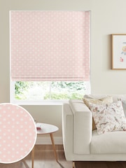 Cath Kidston Pink Button Spot Made To Measure Roman 100% Cotton Blind - Image 1 of 4