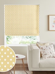 Cath Kidston Yellow Button Spot Made To Measure Roman 100% Cotton Blind - Image 1 of 4