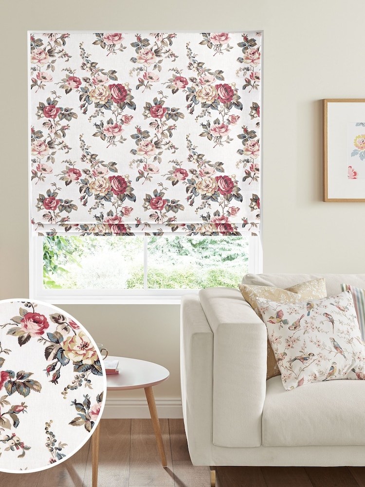 Cath Kidston Cream Garden Rose Made To Measure Roman 100% Cotton Blind - Image 1 of 4