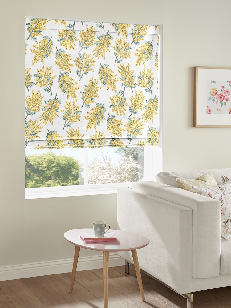 Cath Kidston Yellow Mimosa Flower Made To Measure Roman 100% Cotton Blind - Image 2 of 4