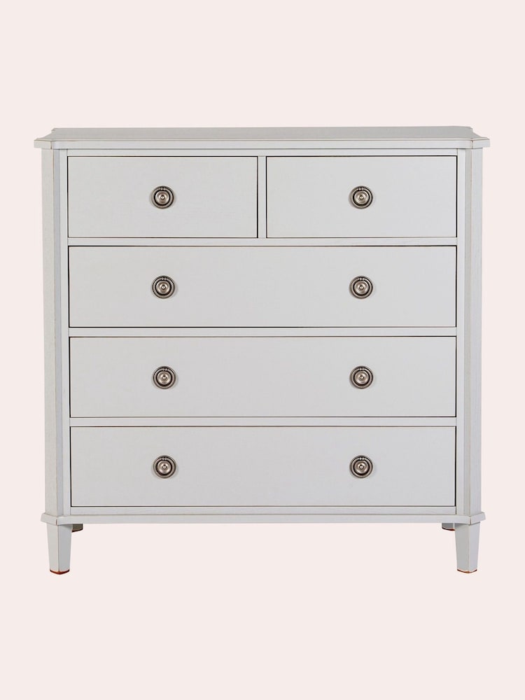 Laura Ashley Pale Steel Henshaw Two+Three Drawers Chest - Image 2 of 6