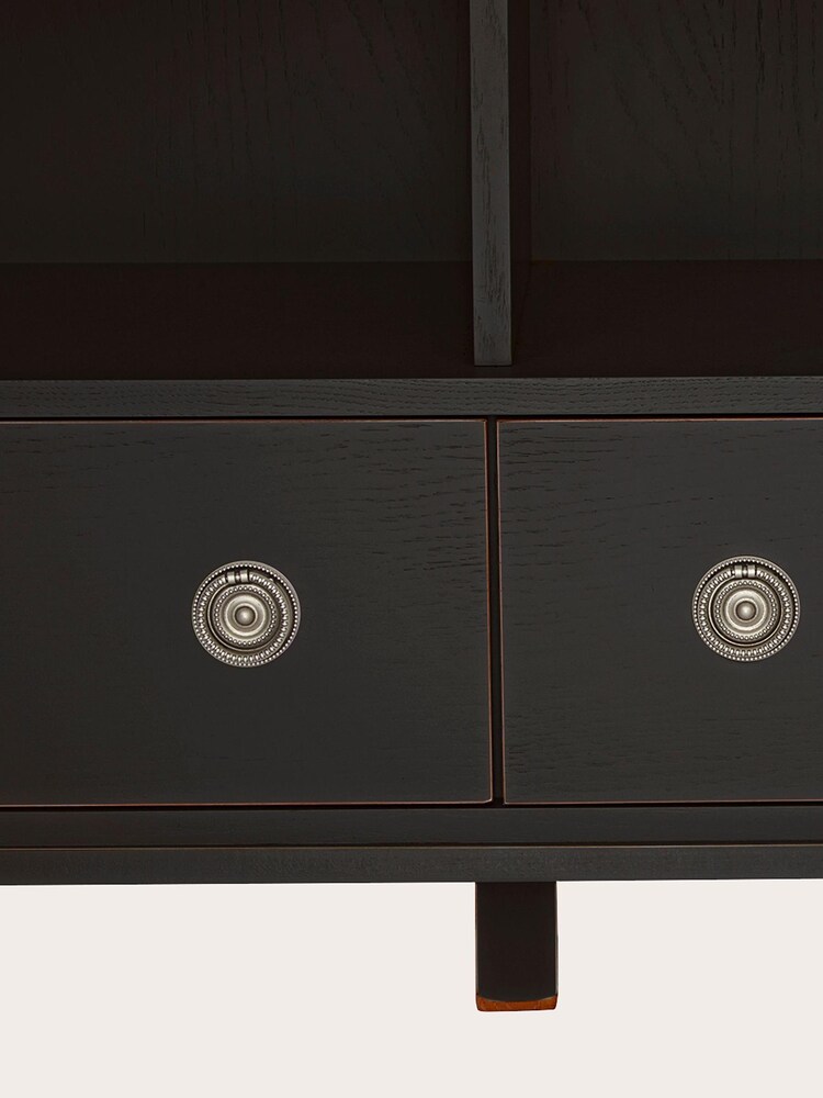 Laura Ashley Black Henshaw Two Drawer Double Bookcase - Image 5 of 5