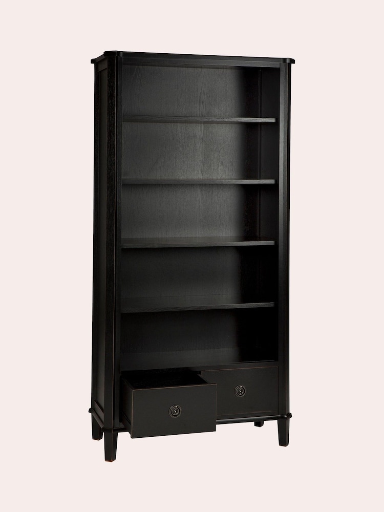 Laura Ashley Black Henshaw 2 Drawer Single Bookcase - Image 5 of 5