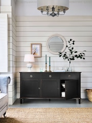 Laura Ashley Black Henshaw Three Doors Three Drawers Sideboard - Image 2 of 6
