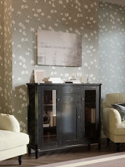 Laura Ashley Black Henshaw 3 Door 2 Drawer Low Display Unit - Image 1 of 5