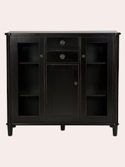 Laura Ashley Black Henshaw 3 Door 2 Drawer Low Display Unit - Image 2 of 5