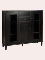 Laura Ashley Black Henshaw 3 Door 2 Drawer Low Display Unit - Image 3 of 5