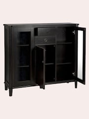 Laura Ashley Black Henshaw 3 Door 2 Drawer Low Display Unit - Image 4 of 5