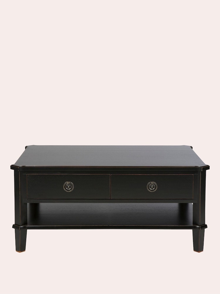 Laura Ashley Black Henshaw 2 Drawer Coffee Table - Image 2 of 4