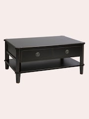 Laura Ashley Black Henshaw 2 Drawer Coffee Table - Image 3 of 4