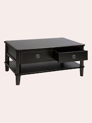 Laura Ashley Black Henshaw 2 Drawer Coffee Table - Image 4 of 4
