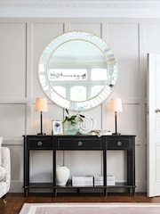 Laura Ashley Black Henshaw 3 Drawer Triple Console Table - Image 1 of 4