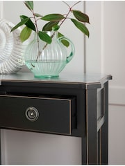 Laura Ashley Black Henshaw 3 Drawer Triple Console Table - Image 3 of 4