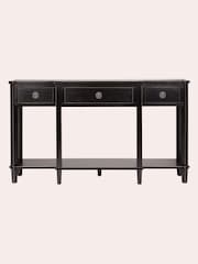Laura Ashley Black Henshaw 3 Drawer Triple Console Table - Image 4 of 4