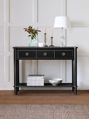 Laura Ashley Black Henshaw 3 Drawer Console Table - Image 1 of 6