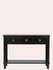 Laura Ashley Black Henshaw 3 Drawer Console Table - Image 4 of 6