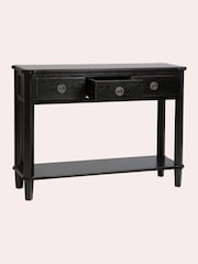Laura Ashley Black Henshaw 3 Drawer Console Table - Image 5 of 6