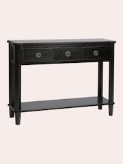 Laura Ashley Black Henshaw 3 Drawer Console Table - Image 6 of 6