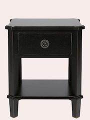 Laura Ashley Black Henshaw 1 Drawer Side Table - Image 3 of 5