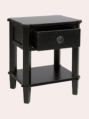 Laura Ashley Black Henshaw 1 Drawer Side Table - Image 4 of 5