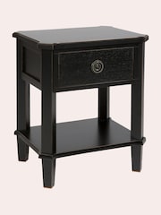 Laura Ashley Black Henshaw 1 Drawer Side Table - Image 5 of 5
