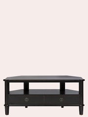 Laura Ashley Black Henshaw 2 Drawer Corner TV Stand - Image 6 of 8