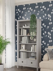 Laura Ashley Pale Steel Henshaw 2 Drawer Single Bookcase - Image 1 of 6