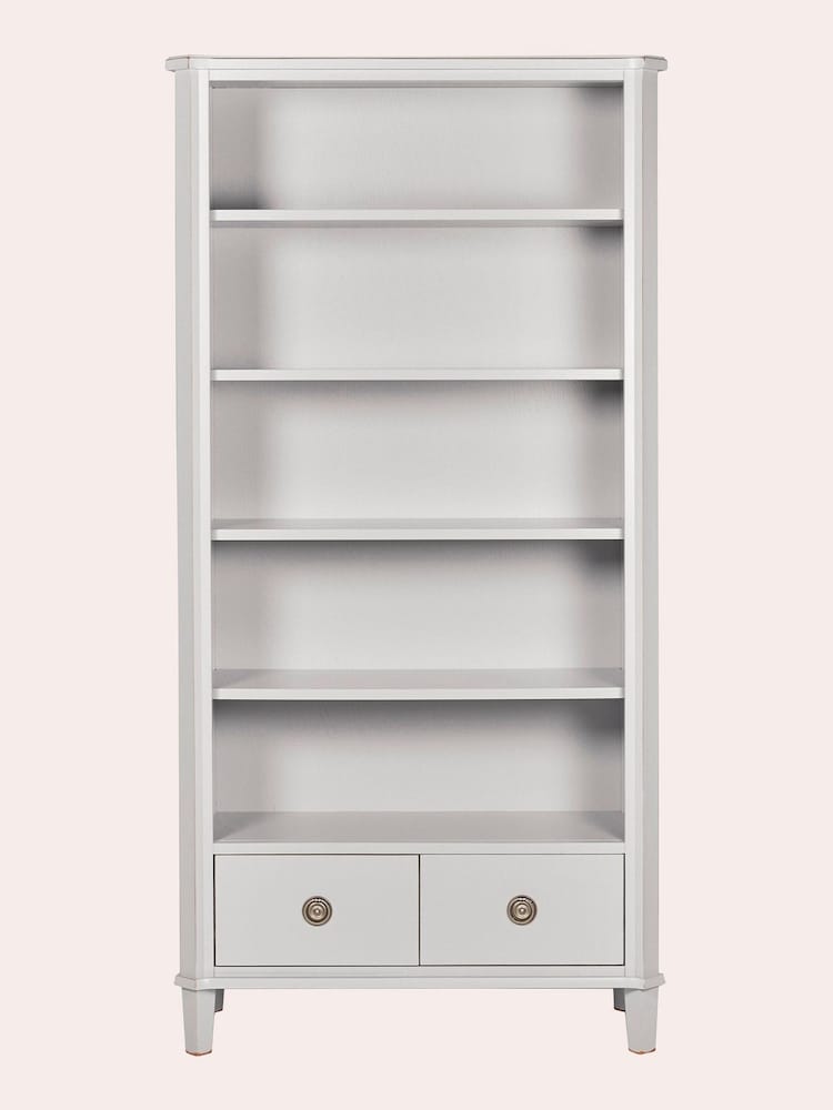 Laura Ashley Pale Steel Henshaw 2 Drawer Single Bookcase - Image 2 of 6