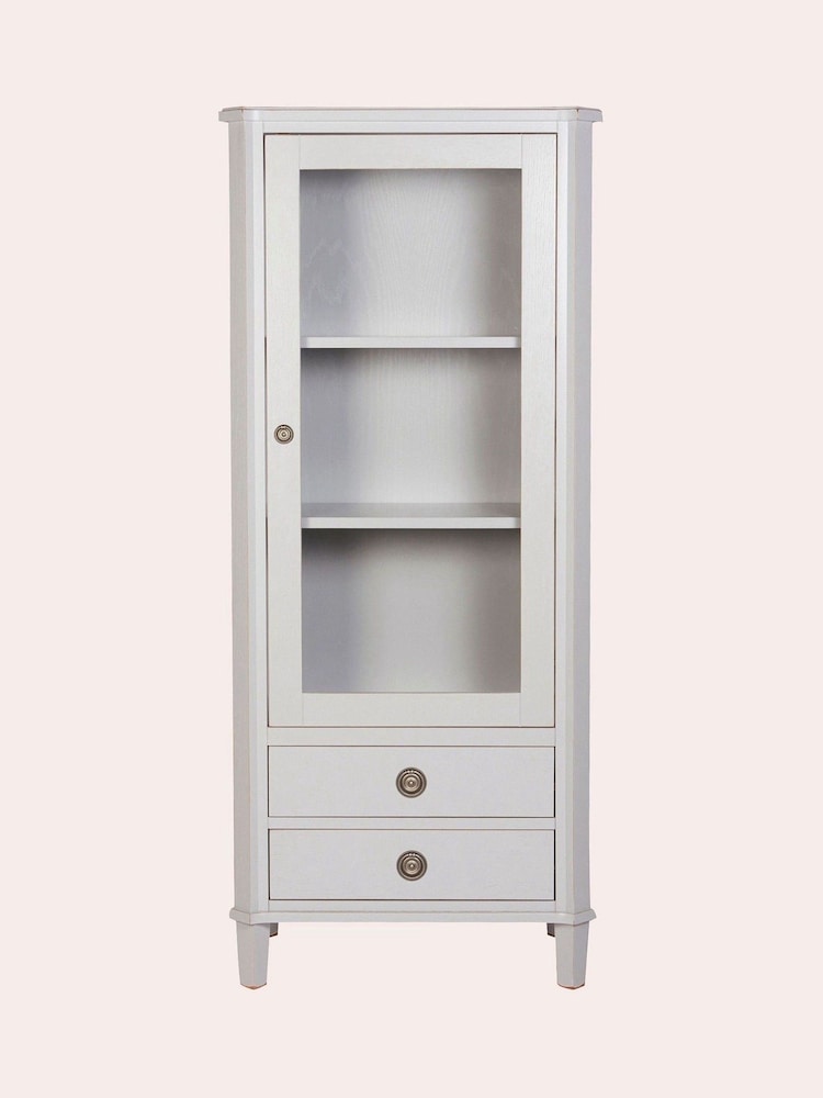 Laura Ashley Pale Steel Henshaw 1 Door 2 Drawer Display Unit - Image 1 of 4