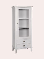 Laura Ashley Pale Steel Henshaw 1 Door 2 Drawer Display Unit - Image 2 of 4
