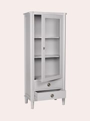 Laura Ashley Pale Steel Henshaw 1 Door 2 Drawer Display Unit - Image 3 of 4