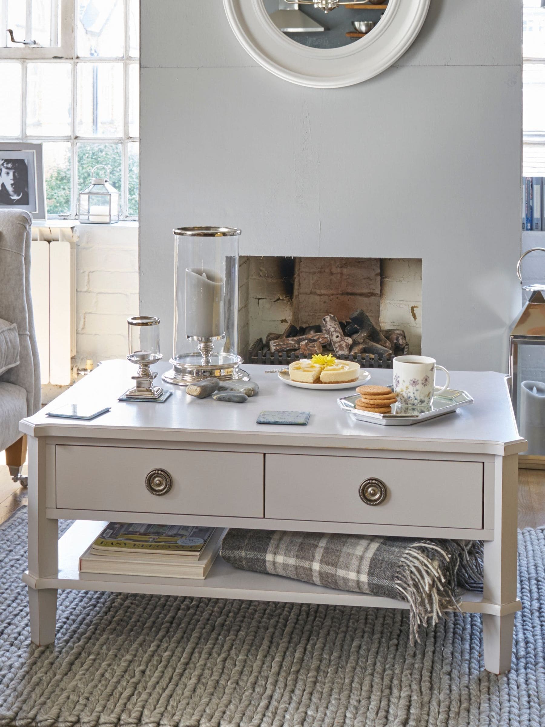 Buy Laura Ashley Pale Steel Henshaw 2 Drawer Coffee Table from the Next UK online shop