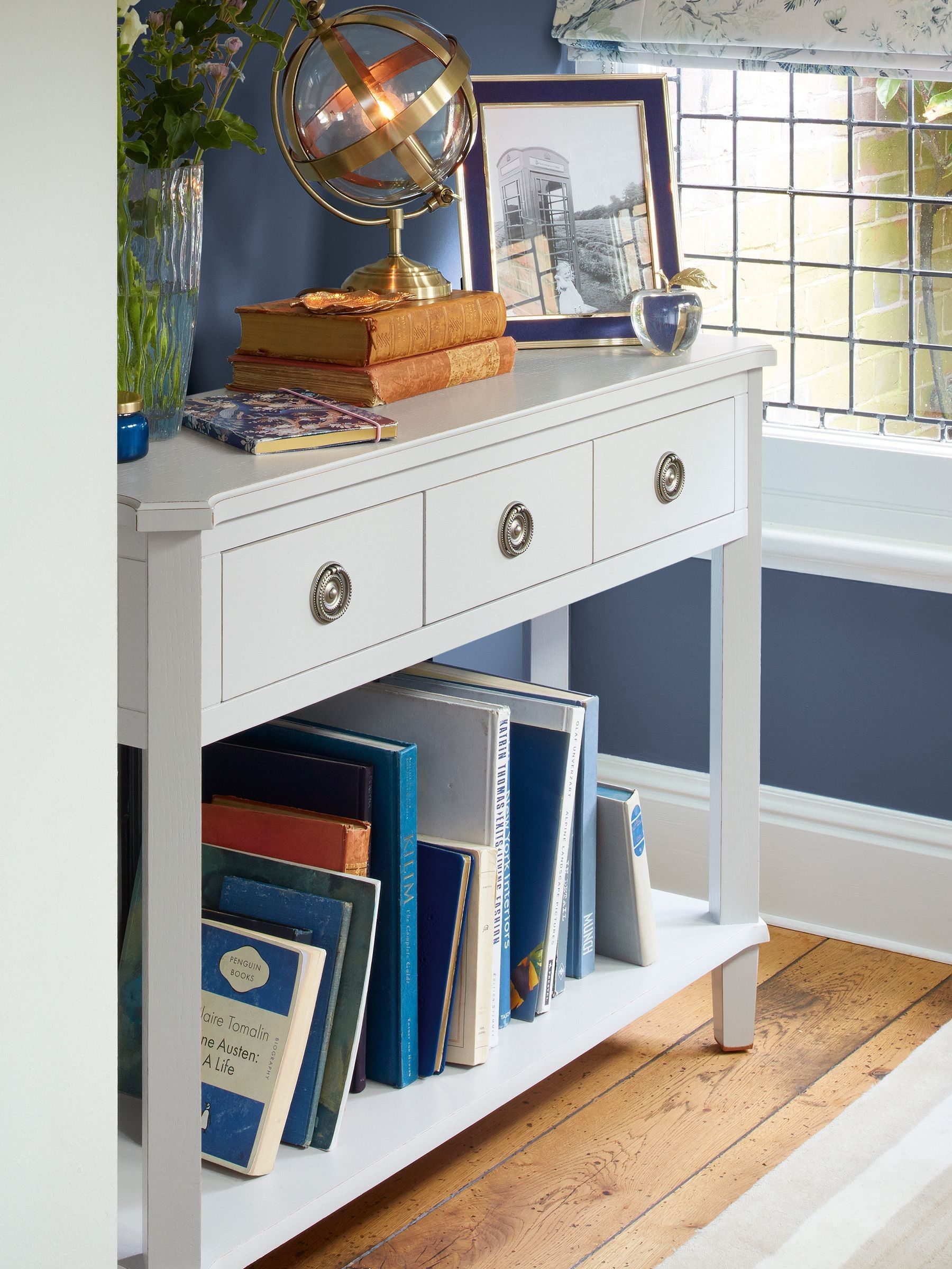 Buy Laura Ashley Pale Steel Henshaw 3 Drawer Console Table from the Next UK online shop
