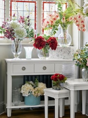 Laura Ashley Pale Steel Henshaw 3 Drawer Console Table - Image 2 of 5