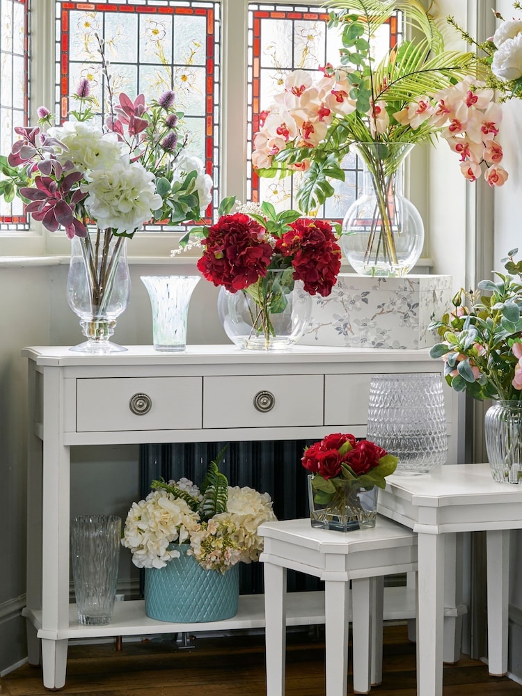 Laura Ashley Pale Steel Henshaw 3 Drawer Console Table - Image 2 of 5