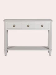 Laura Ashley Pale Steel Henshaw 3 Drawer Console Table - Image 3 of 5