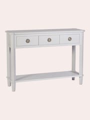 Laura Ashley Pale Steel Henshaw 3 Drawer Console Table - Image 4 of 5
