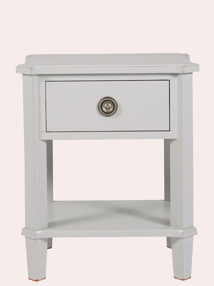 Laura Ashley Pale Steel Henshaw 1 Drawer Side Table - Image 2 of 5