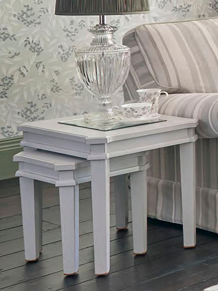 Laura Ashley Pale Steel Henshaw Nest Of 2 Tables - Image 1 of 4
