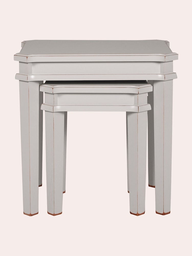 Laura Ashley Pale Steel Henshaw Nest Of 2 Tables - Image 2 of 5