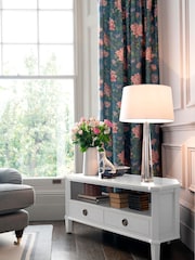 Laura Ashley Pale Steel Henshaw 2 Drawer Corner TV Stand - Image 1 of 5