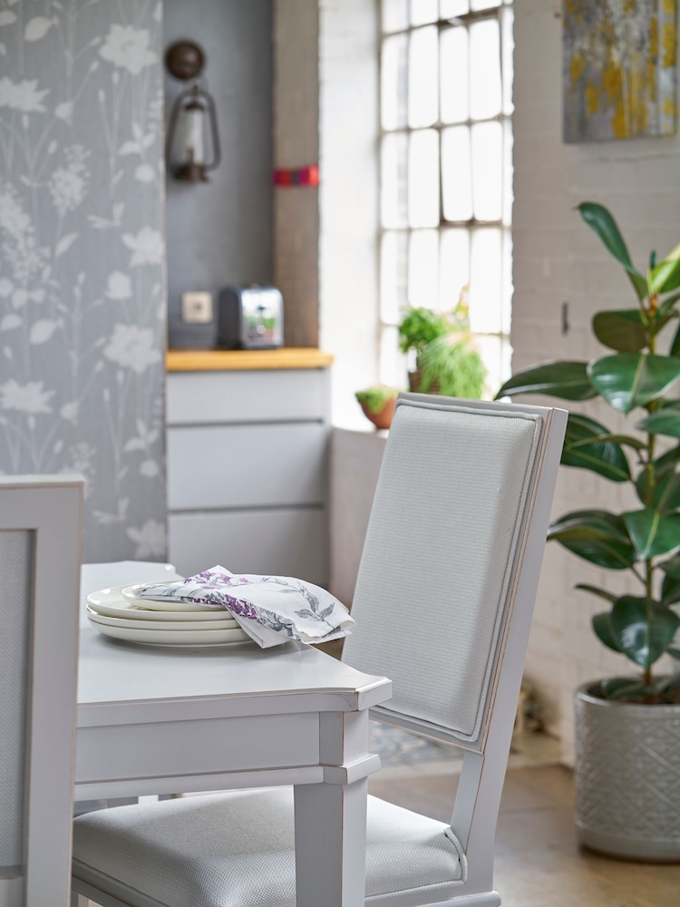 Laura Ashley Set of 2 Pale Steel Henshaw Dining Chairs - Image 1 of 5