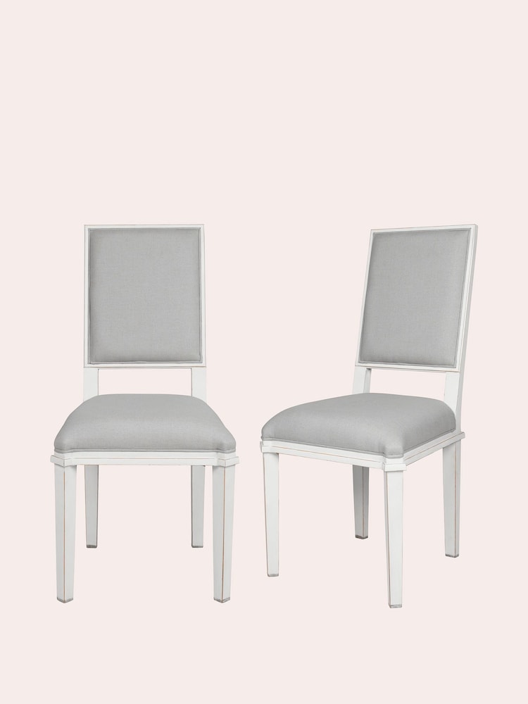 Laura Ashley Set of 2 Pale Steel Henshaw Dining Chairs - Image 2 of 5