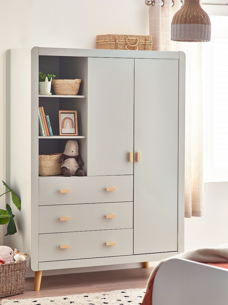 Grey Kids Alix Double, 3 drawers Wardrobe - Image 1 of 5
