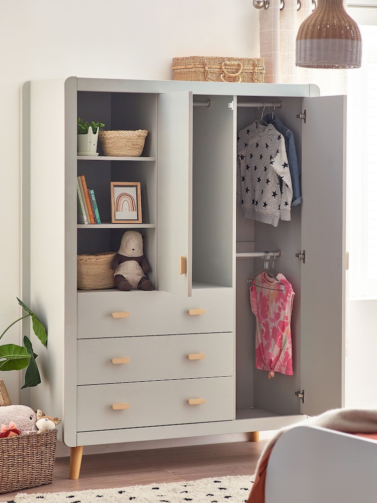Grey Kids Alix Double, 3 drawers Wardrobe - Image 2 of 5