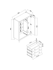 Grey Kids Alix Double, 3 drawers Wardrobe - Image 5 of 5