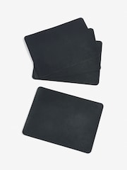 Set of 4 Black Bronx Reversible Faux Leather Placemats - Image 3 of 3