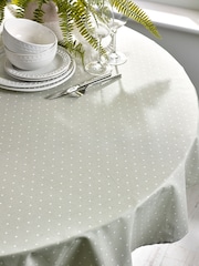 Sage Green Spot Wipe Clean Table Cloth - Image 1 of 2
